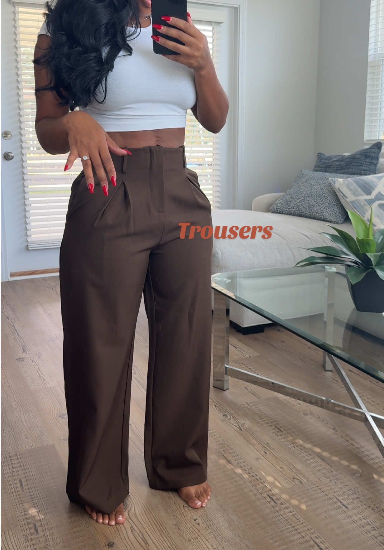 Women's Essential Solid Color Plicated Pocket Wide Leg Pants, Elegant Zipper Fly… creator video