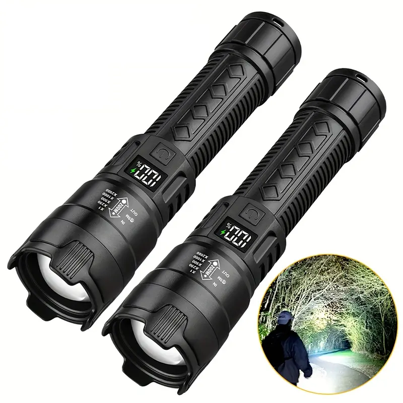 2 linternas LED recargables LiHangStar con zoom ajustable