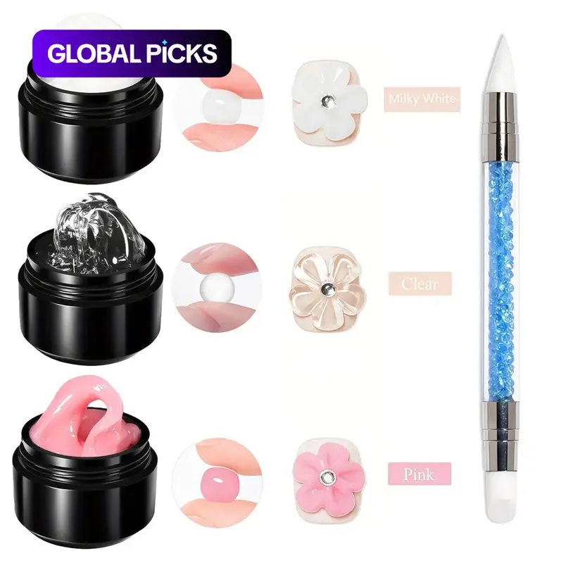 OsNailmall 4pcs 10g Non-Stick Solid Gel Set