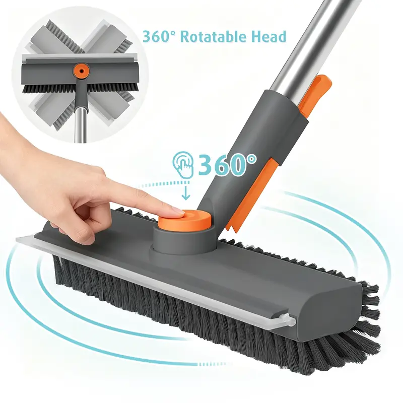 Eureka AIR U Floor Scrub Brush with Multi-Purpose Long Handle Scrub