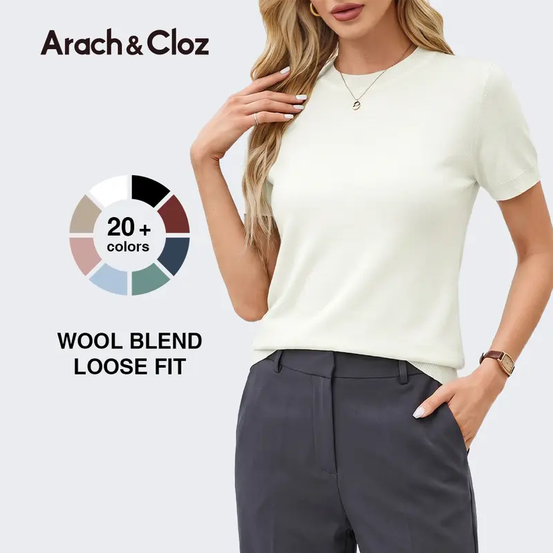 Arach&Cloz Women's Wool Blend Loose Fit Early Fall Summer Oversized
