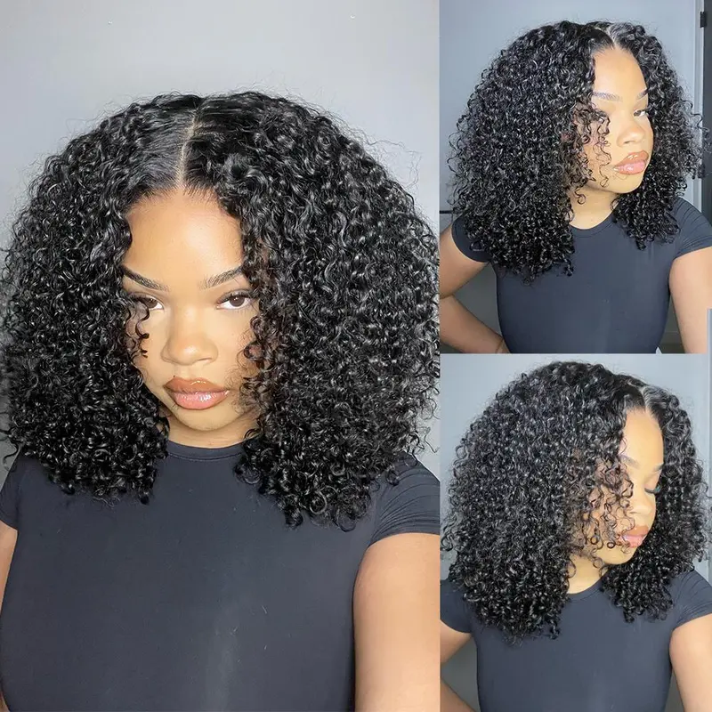 BANGJAZZ Short Kinky Curly Ready to Wear Glueless Wigs Pre
