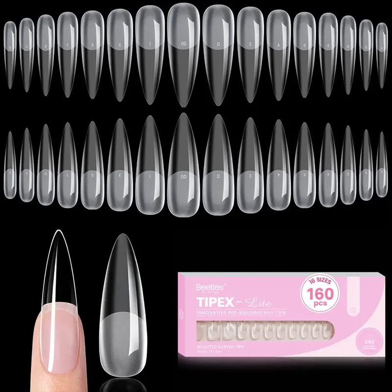 Beetles Tipex 2.0 Tipex Lite Apex Nail Extension Tips Almond/Coffin/Square/Oval/Stiletto/Squaoval