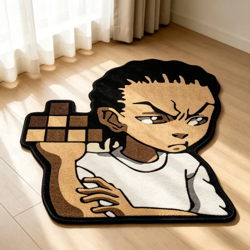 Lesure Cartoon Boy Arm Hugging Shape Rug