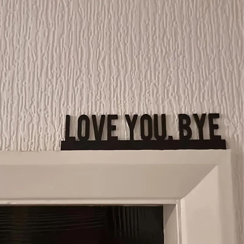 Sweetcrispy Classic Artificial Wood 'Love You. Bye' Sign