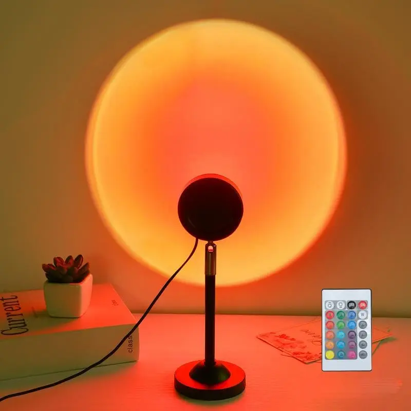 Sweetcrispy Fall Sunset Lamp Projector Light 180° Adjustable Sunset Mood Lamp