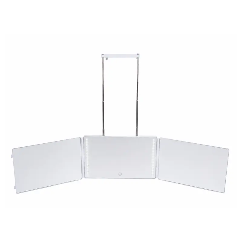 Espejo LED plegable triple GOO GOO con batería recargable de 1500 mAh