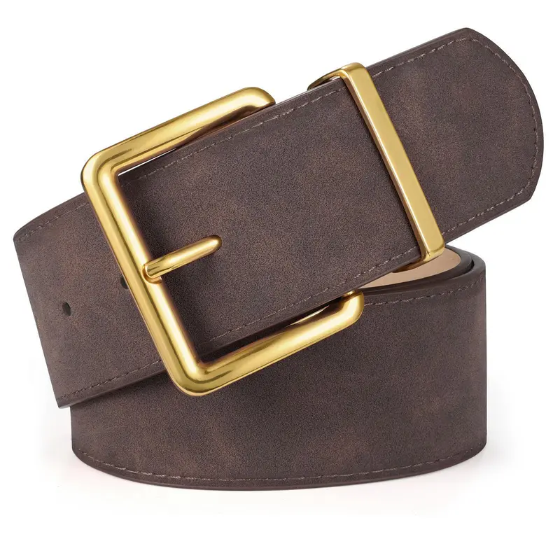 PAVOI JASGOOD Women Wide Chunky Belt for Dresses Fashion Thick Suede Belt
