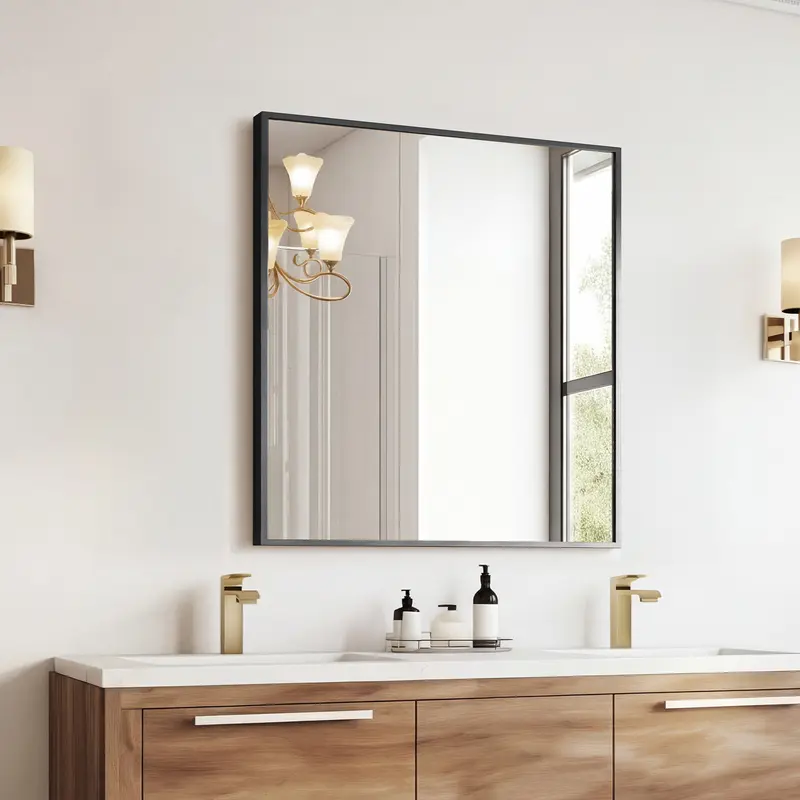 Espejo de tocador rectangular Sweetcrispy con marco para pared