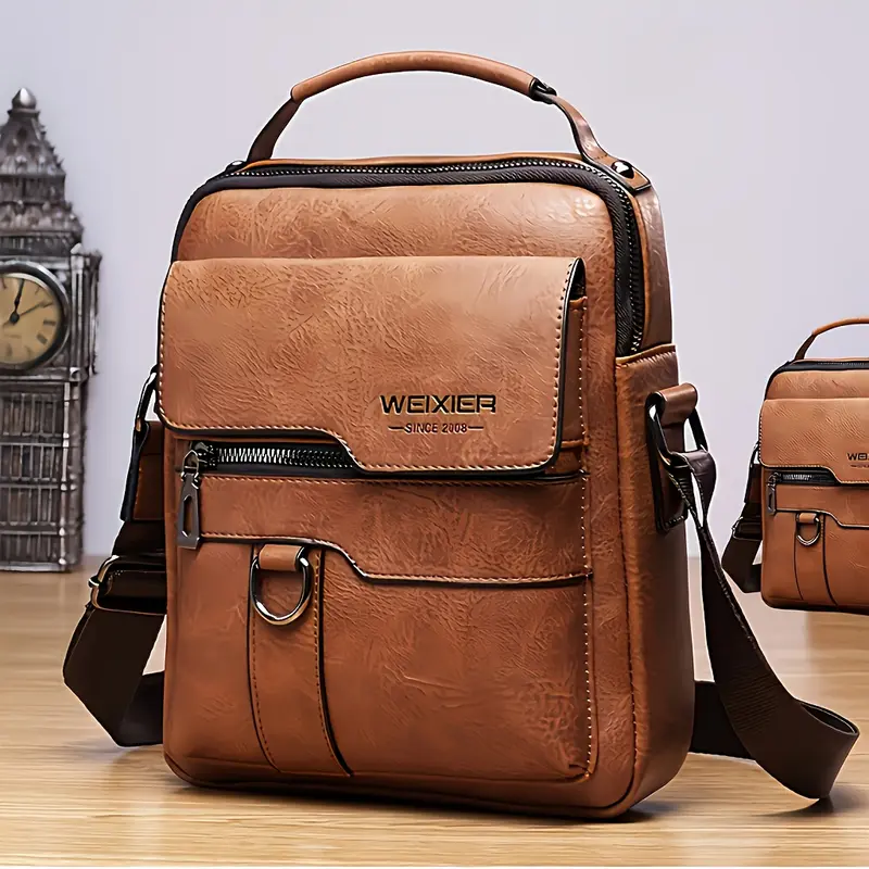 Wrangler WEIXIER Men's PU Leather Crossbody Messenger Bag