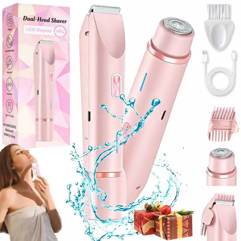 Women's Cordless Electric Shaver - 2-in-1 Facial & Body Hair Removal Tool with Ceramic Blades, IPX7 Waterproof, Titanium Build, Smooth Finish, Removable Parts, Actual Good Hair Remover, Self-Care Gift,back to school,back to school haul